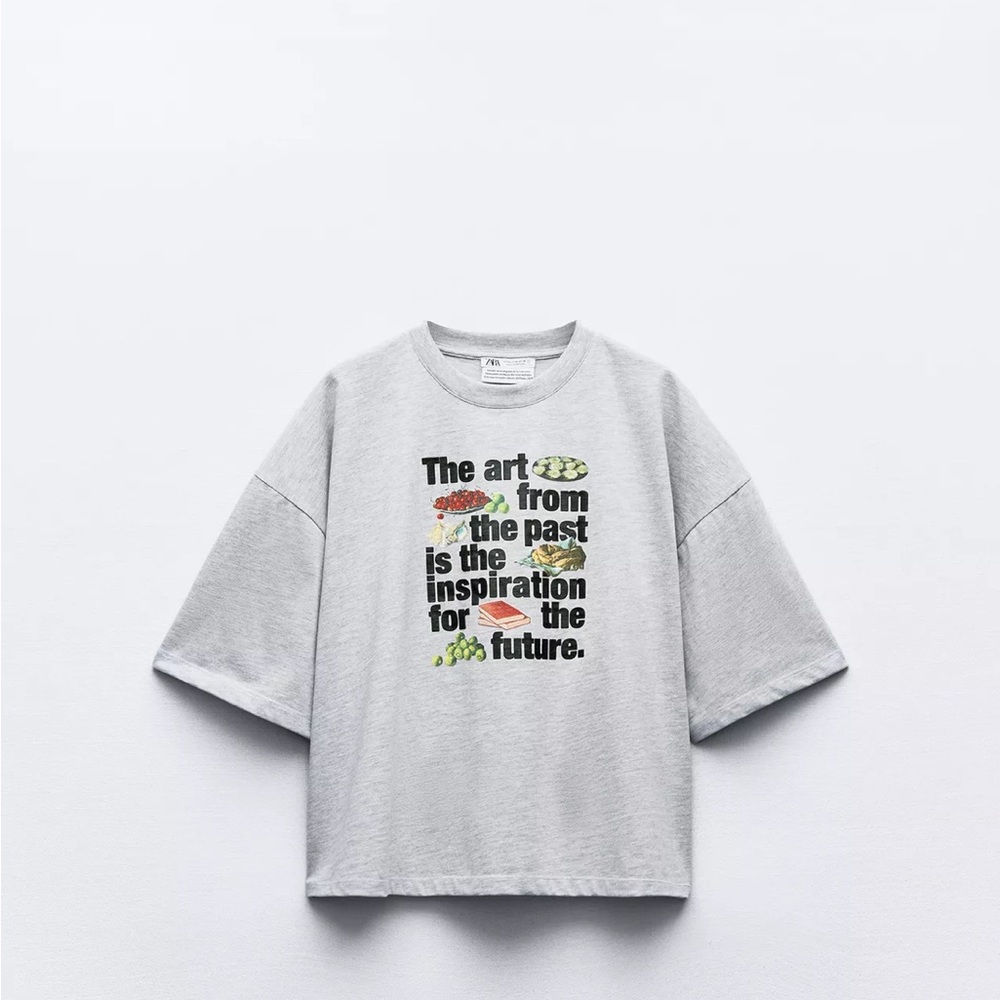 Zara Gray Graphic Tee